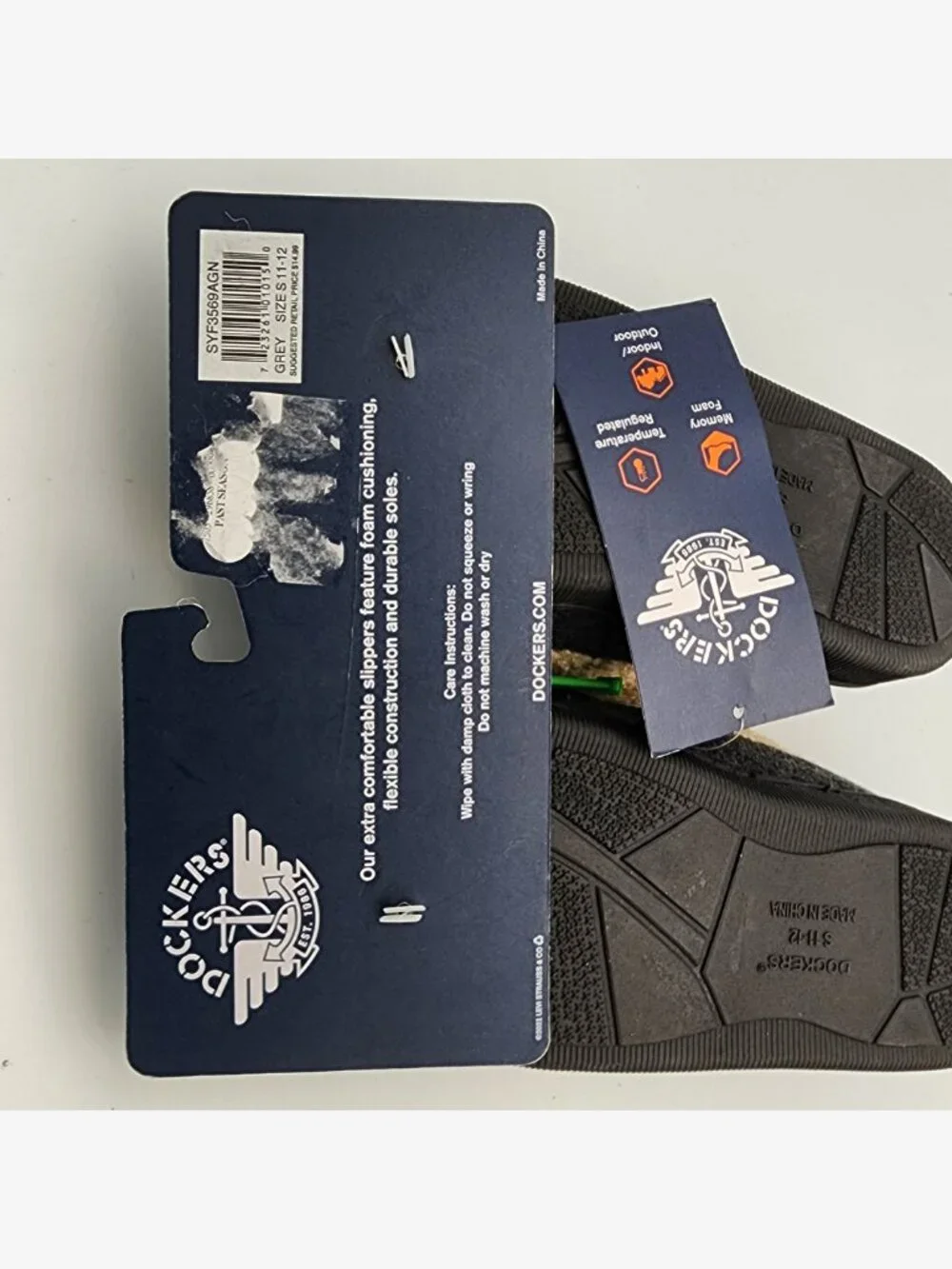 Dockers Moccasin Memory Foam Slippers | Kid's S (11-12) NWT